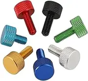 Colorful Knurled Thumbscrew Tighten Bolt, 5pcs/lot M3 M4 M5 M6*6/8/10/12/16/20 Anodized Colourful Knurled Aluminum Thumb Screw Computer case Screw(Black,M5X16)