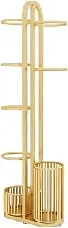 Basketball Table Tennis Storage Rack Umbrella Stand | Badminton Racket Sports and Fitness Supplies Storage Basket | Storage Shelf for Home Gym School,Golden 6 Layer