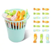 30 PCS Plastic Clothes Pins Home Pegs Windproof Clothes Pins with Storage Basket