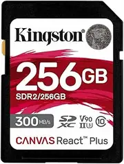 Kingston 256 GB Canvas React Plus SD Memory Card, Black