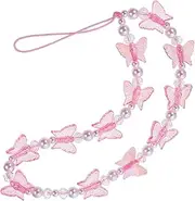 Gadpiparty Butterfly Beads Phone Chains Beaded Phone Charms Strap Phone Lanyard Wrist Aesthetic Phone Strap Charm Decoration