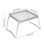 Portable Grill Silver Mini Folding Grill Rack Stainless Steel Camp DS