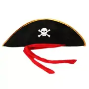 Pirate Captain Hat Skull Print Pirate Party Hat Halloween Pirate Hat Masquerade