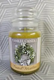 Yankee Candle Frosted Mistletoe HTF 22oz Jar Candle Holiday Christmas NEW