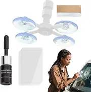 Windshield Crack Repair Kit,Automotive Windshield Crack Chips Repair Kit - Resin Quick Fix Adhesive Solution with Syringe Plunger Scratch Fixer for Daily Vehicle Window