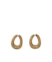 Twisted loop earrings One size Yellow