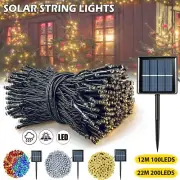 100/200 LED Solar Fairy String Lights Outdoor Garden Home Xmas Party Decor Light