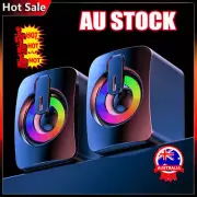 Computer Speaker Loud Sound with RGB Light for PC Laptop Stereo Desktop AU