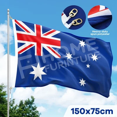 Australian Flag Aussie Australia Anzac Day OZ Spun Polyester Hooks 1500x750mm