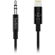 Belkin Lightning to 3.5mm Audio Cable - 90cm - Black MFI-Certified - iPhone X / 8 / 8 Plus / 7 / 7 Plus [AV10172bt03-BLK]