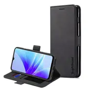 Oppo A57S Case, SupRShield Wallet Leather Flip Magnetic Stand Case Cover (Black)