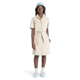 【Timberland】女款卡其色防潑水腰帶可調節連身裙(A6AEH269)
