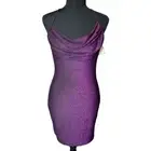 Lush Spaghetti Strap Body Con Glitter Mini Dress Purple Small NWT New Sexy Party