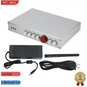 5.1CH Home Theater Subwoofer Amplifier Bluetooth 5.0 350W PM-01 Silver w/ Power
