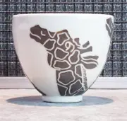 Karis Swink Barry Studio Pottery Giraffe Soup Bowl Signed Hard To Find