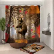 Fall Bear and Owl Shower Curtain