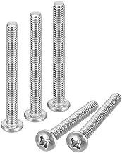 uxcell #8-32x2-1/2 Pan Head Machine Screws, 304 Stainless Steel 18-8 Screw, Phillips Drive, Fully Threaded, Bright Finish, Pack of 10