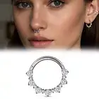 1PC Shine Round Daith Zirconia 316 Stainless Steel Piercing Jewelry Rook Hoop