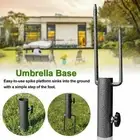 Adjustable Umbrella Base Stand Brolly Ground Spike Holder Anchor Garden