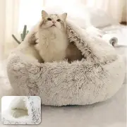 Cat Bed with Cover Pet Dog Fluffy Soft Sleeping Warm Window House Soft Plush