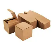 150x Kraft Paper Box Party Wedding Favour Bomboniere candy soap gift Box 6x6x6cm