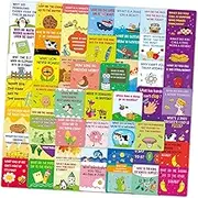 COSMEVIVI 60Pcs Notes for Kids Cartoon Joke Cards for School Lunch Boxes Fun Motivational and Inspirational Lunch Box Cards for Parties and Picnics