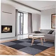 30Pcs Self Adhesive Carpet Tiles Padded Rug Squares for Home and Office Non Slip Floor Padding Easy to Install Light Grey