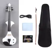 White 5 String Electric Violin Solid wood Violin Ebony fittings Passive pickup