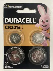 DURACELL CR2016 Lithium BATTERIES Original 4 Pack - Genuine And Long EXP