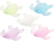 Parliky 5Pcs Luminous Turtle Figurines Resin Statues for Room Decor Funny Desk Decorations Garden Ornaments Creative Moss Landscape Accents