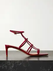 [Gianvito Rossi] Gianvito Rossi - 55 Glossed-leather Sandals - Red - IT38.5 IT 38.5 Red