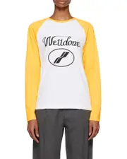 colour-block logo-print T-shirt M White