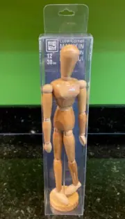 Wooden Mannequin/Manekin Posable Articulated Body Model for Artists, 12", New