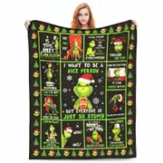 Christmas Grinch Blanket Flannel with Cartoon Anime Pattern Soft Throw Blanket for Couch,Sofa-150*200cm