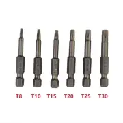 6x 50mm Magnetic 1/4 Hex Shank Screwdriver Drill Bits Set Professional T8 -T30