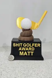 Shit Golfer Award - Custom Novelty Gag trophy