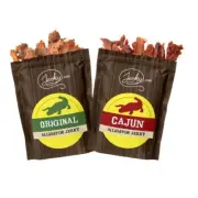 Jerky.com Alligator Exotic Jerky Variety Pack - Original & Cajun Flavors - Hi...