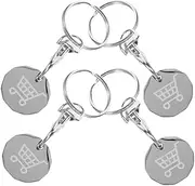 [HOODANCOS] 4Pcs Shopping Trolley Tokens Keyring Pendant Convenient Trolley Remover for Accessory present for Family Friends