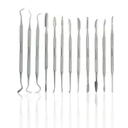 Cynamed Stainless Steel Spatula Wax & Clay Sculpting Tool Carver Dental Pick Set