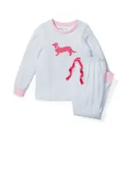 Peter Alexander junior girls set size 3 pale blue hearts - bnwt PJ SET pyjamas