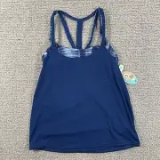 Prana Swimsuit Top Extra Small XS Blue Ainsley Tankini Built In Bra NWT Womens
