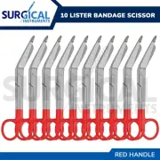 10 Pcs Bandage Scissor Red Color Handle Paramedic EMS Nurse German Grade