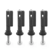 4 Packs Mounting Pins for Recovery Boards, Lockable Design Traction Boards Mounting Pins, for MaxTrax MKII black