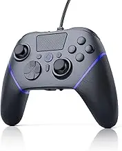 DIANVEN Wired Controller for PS5, Compatible with Playstation 5/PS4/PC, Hall Joystick & Trigger, Turbo Mode, Black
