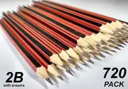 Bulk 720 Pack 2B Lead Pencils with Erasers