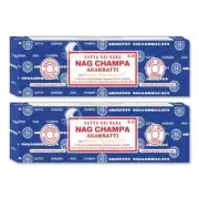 Satya Nag Champa Agarbatti Incense Sticks 100gm x 2 Packs 200 gm in a box