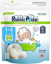 TruKid Bubble Podz Care for Sensitive Skin - Safe, Unscented Wellness Calming Bubble Bath for Kids - Pediatrician and Dermatologist Tested - 24 Count