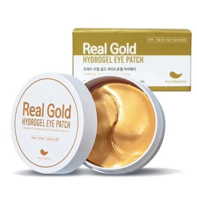 PRRETI Real Gold Hydrogel Eye Patch 60EA Under-Eye Patches Eye Zone Masks NEW
