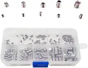 CuiCanfla Allen Head Socket Set Screw, 200 Pcs M3/M4/M5/M6/M8 304 Stainless Steel, Stainless Steel Allen Head Socket Hex Grub Screw Assortment Kit, Internal Hex Drive Grub Screw Assortment Kit