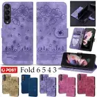 For Samsung Galaxy Z Fold 6 5 4 3 Case Wallet Leather Card Slot Shockproof Cover